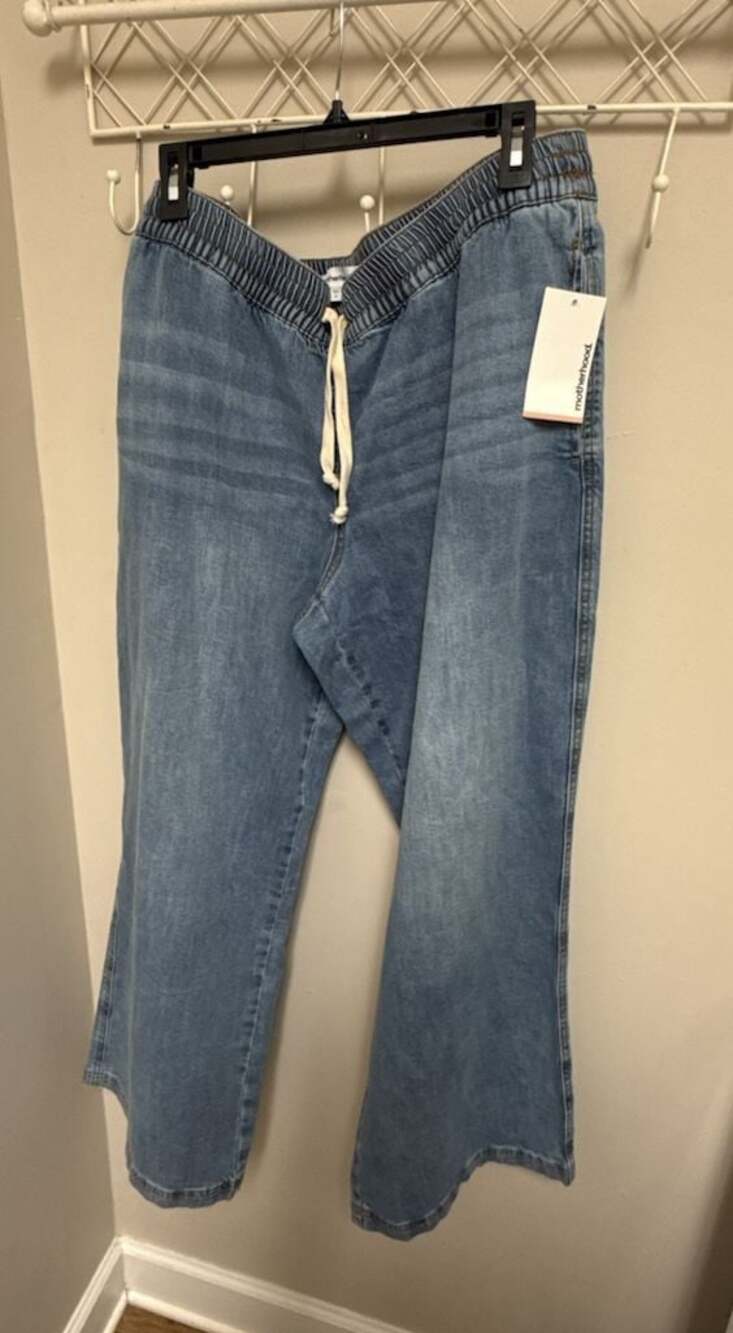 Motherhood Maternity Drawstring Waist Wide Leg Jeans XL